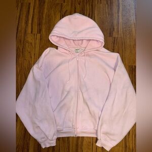 Aritzia Sweatfleece Villa Pink Zip Up Hoodie